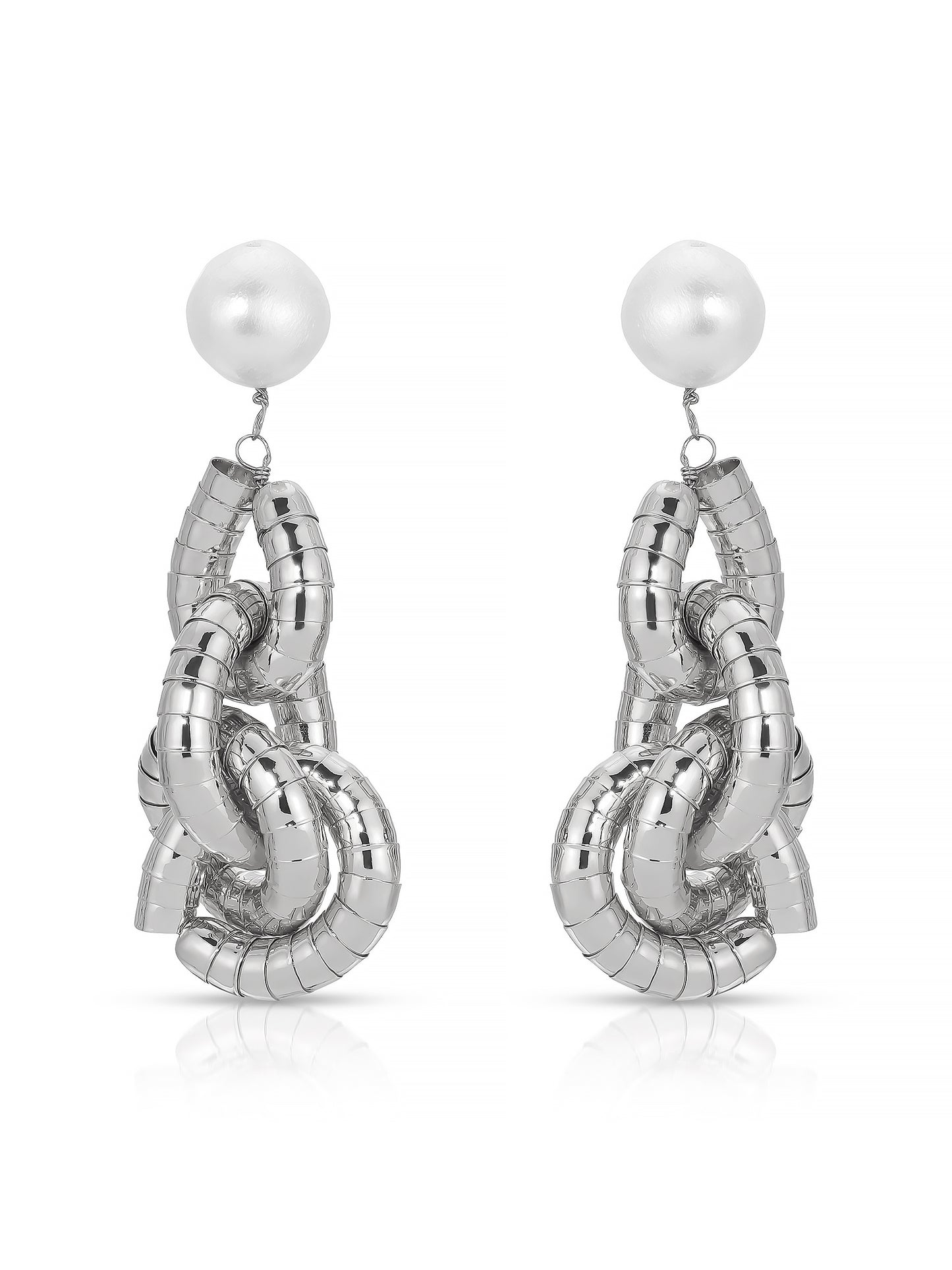 Liquid Gold Pearl Drop Earrings