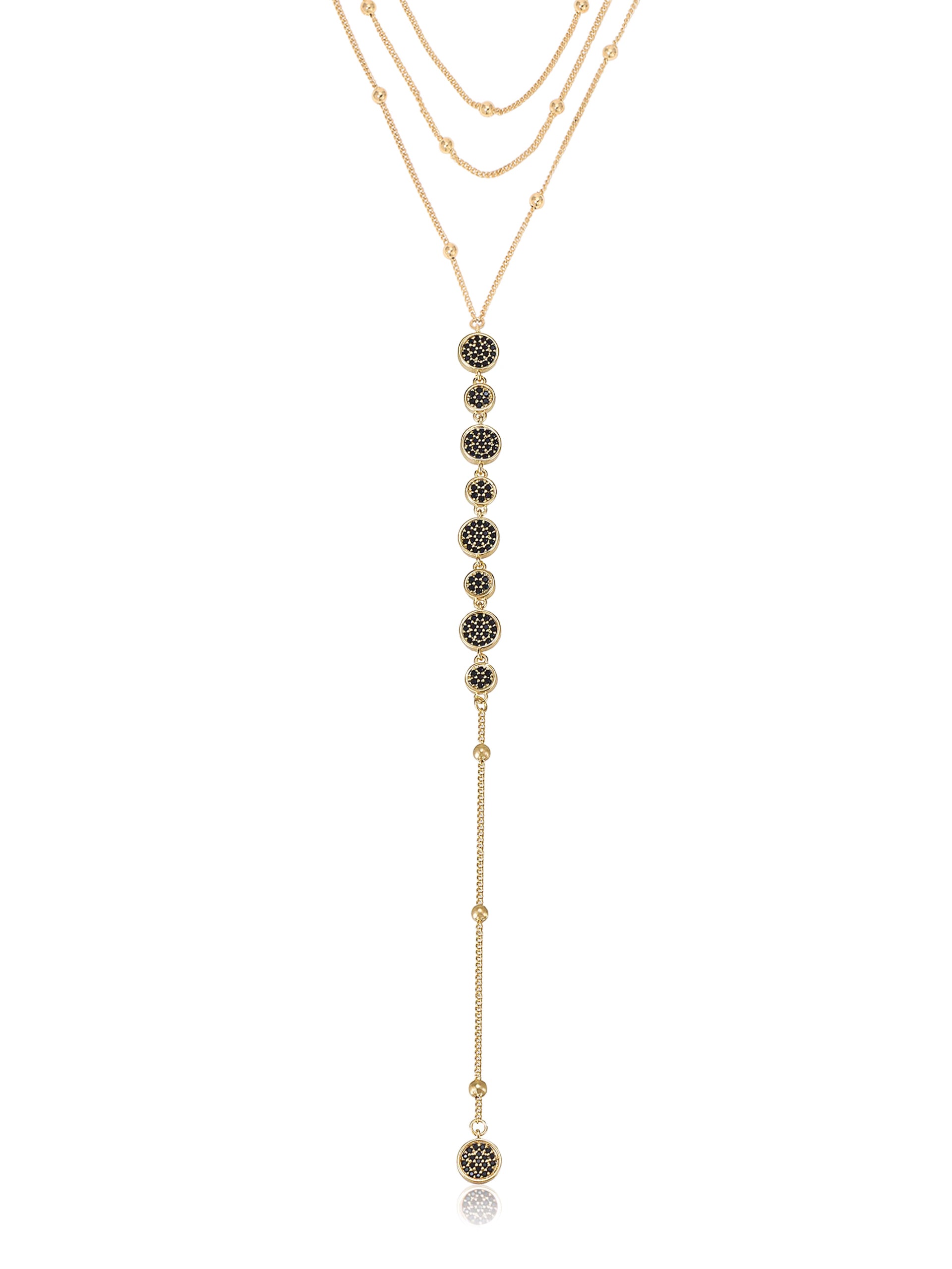 Bali Dreams Crystal Lariat Necklace in black
