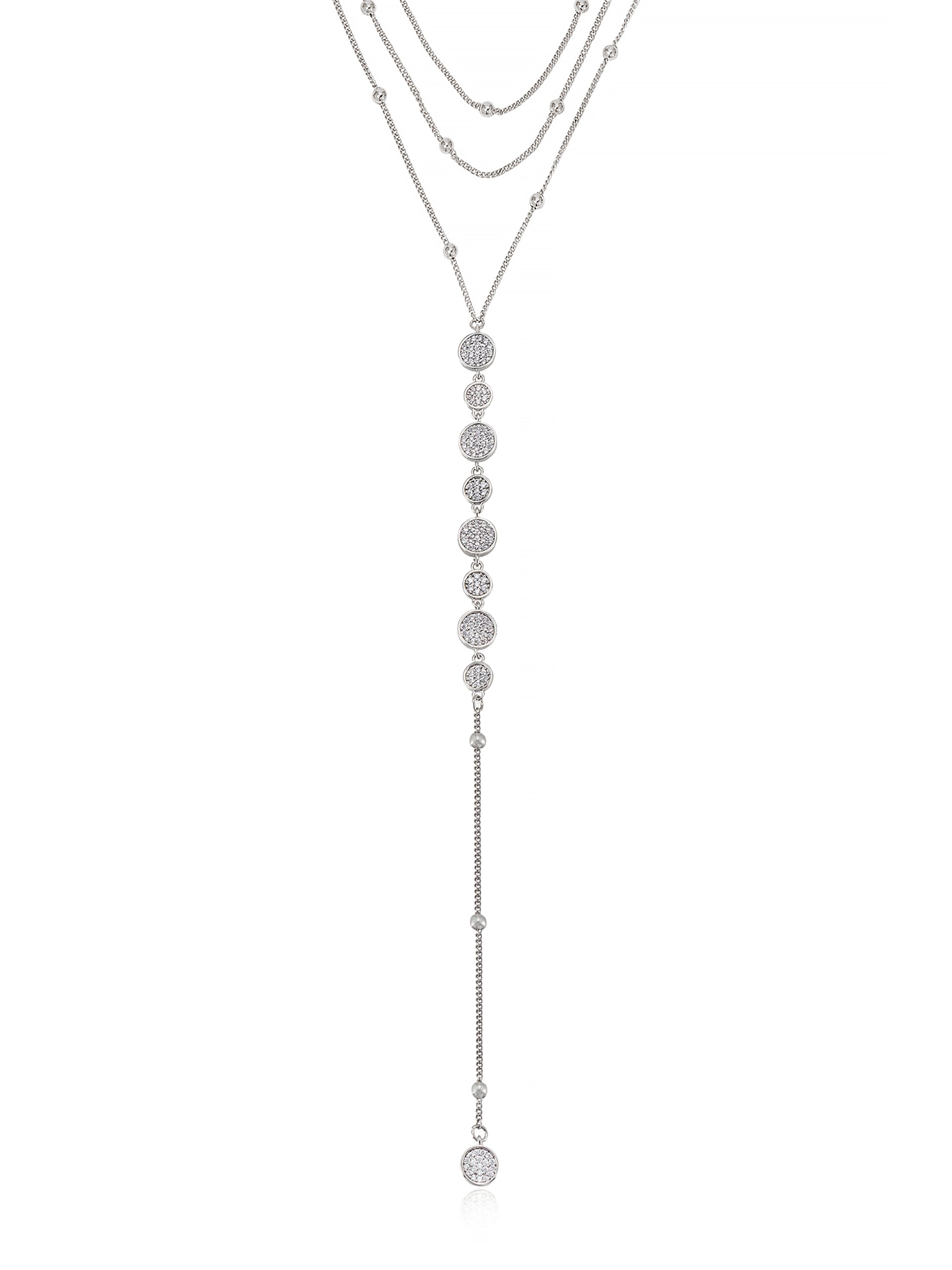 Bali Dreams Crystal Lariat Necklace in rhodium