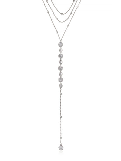 Bali Dreams Crystal Lariat Necklace in rhodium