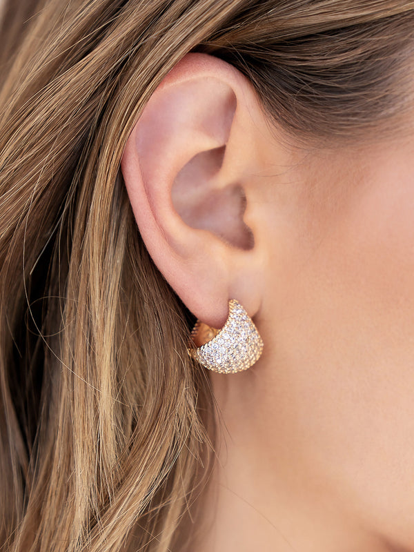 Pavé Encrusted Huggie Hoops Second