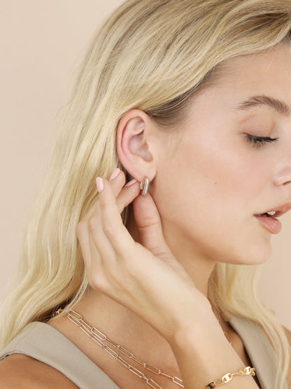 Petite Pave Huggie Earrings