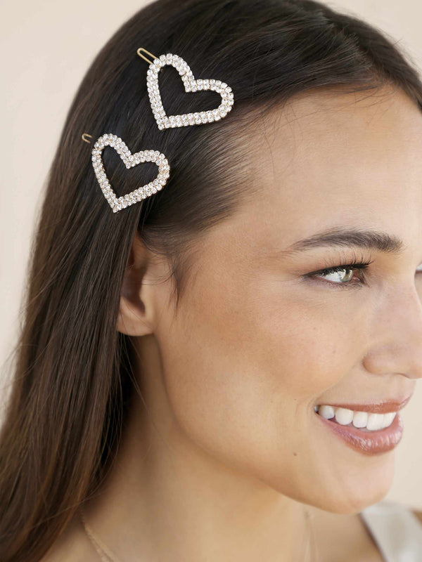 Aphrodite Heart Crystal Barrette Set Second