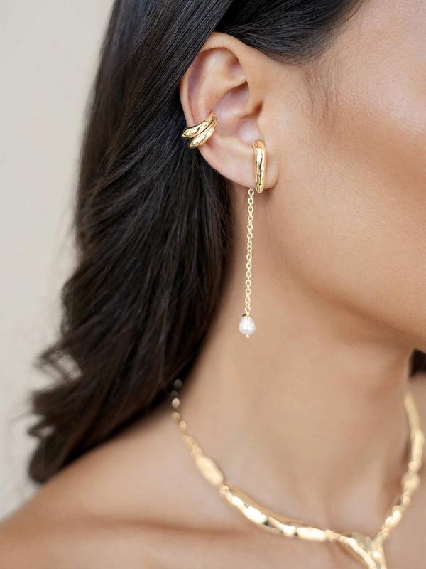 Linear Luxe Pearl Drop Earrings Second