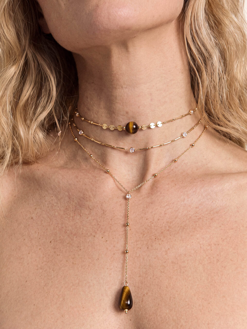 Forever Falling Tiger's Eye Lariat