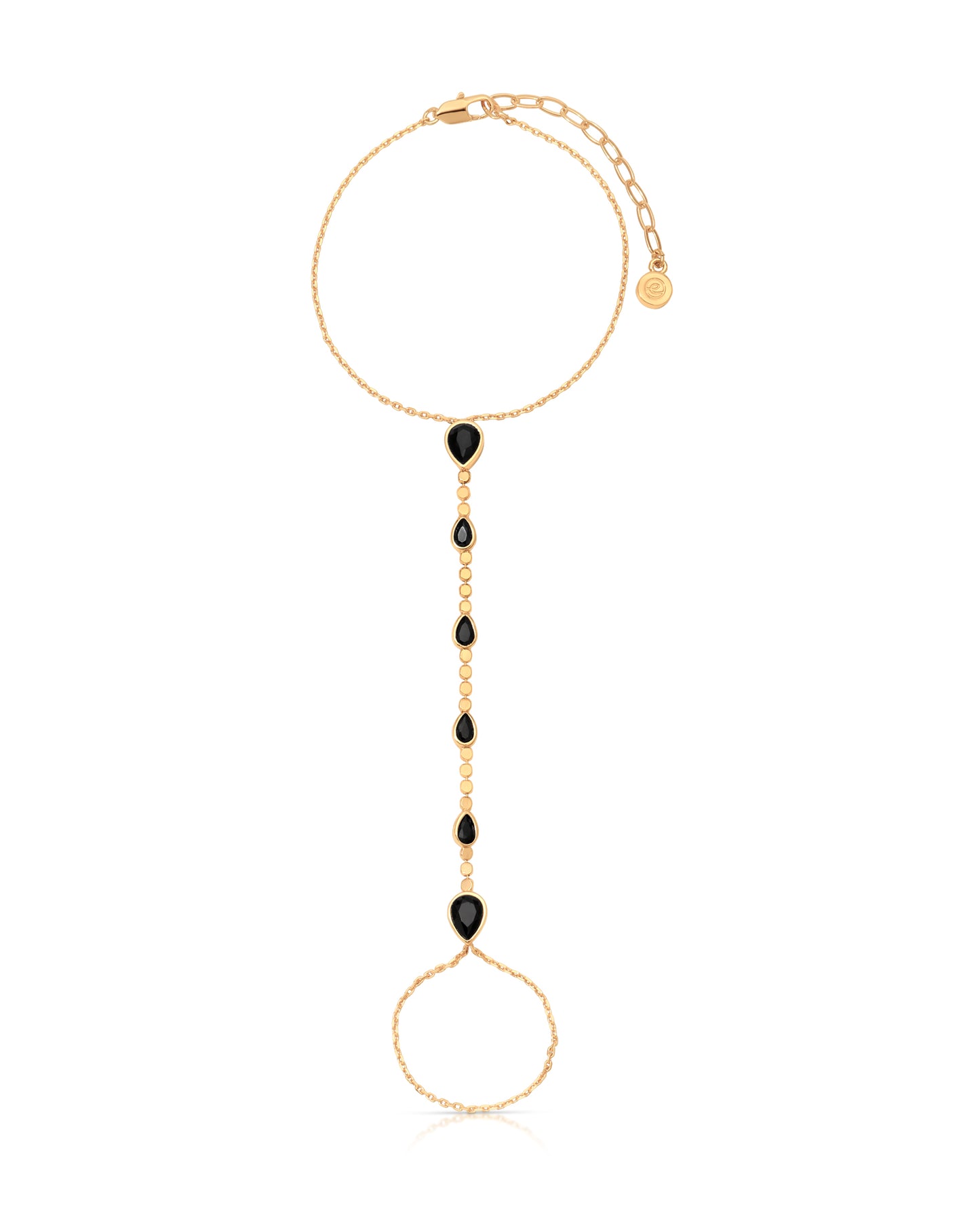 Black Crystal with 18k Gold Plating