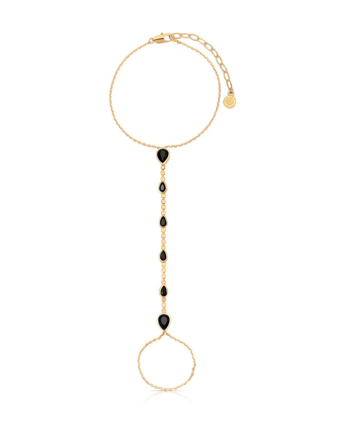 Black Crystal with 18k Gold Plating