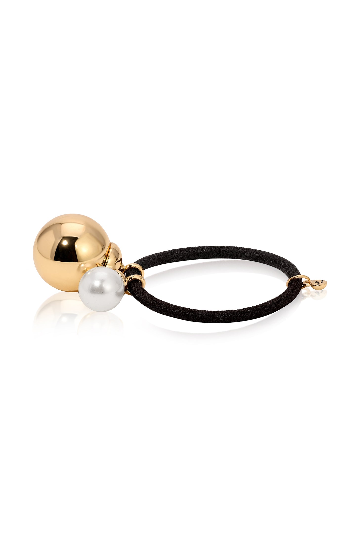 Bauble Hair Tie Gold Tone with Black Elastic 2