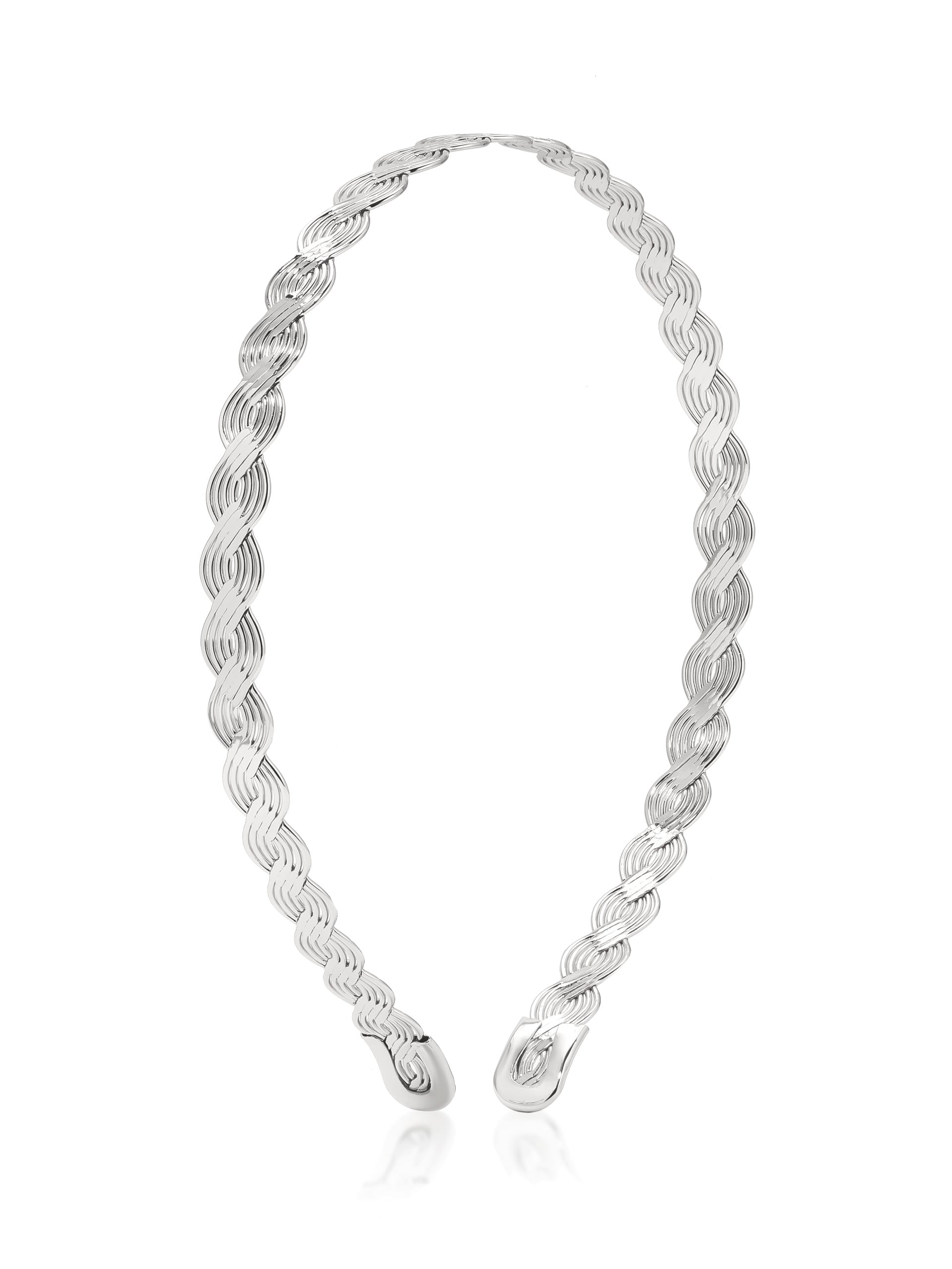 Regal Twist Headband Silver Plated 3