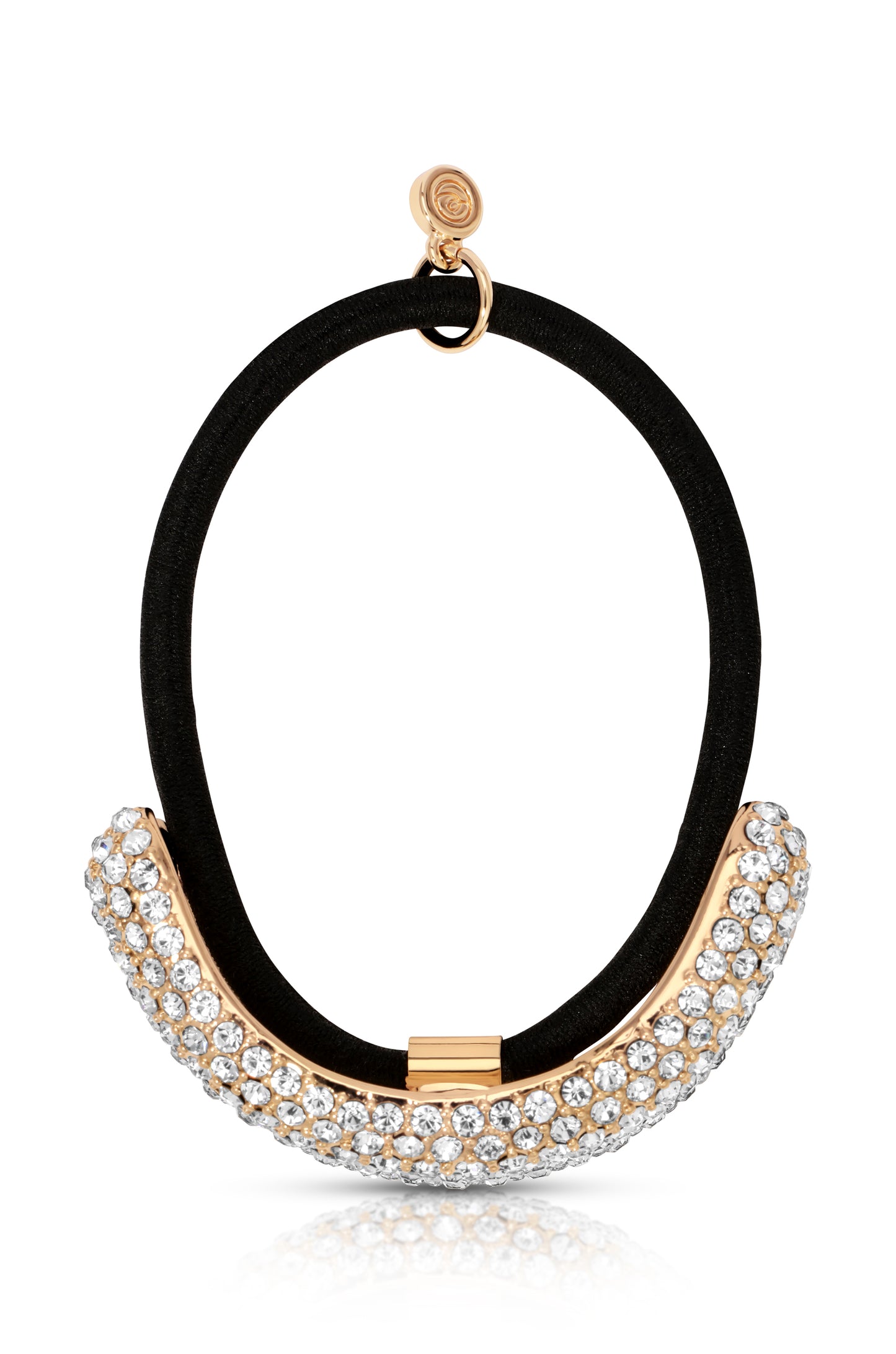 Crystal Sparkle Hair Tie Gold Tone with Black Elastic 2
