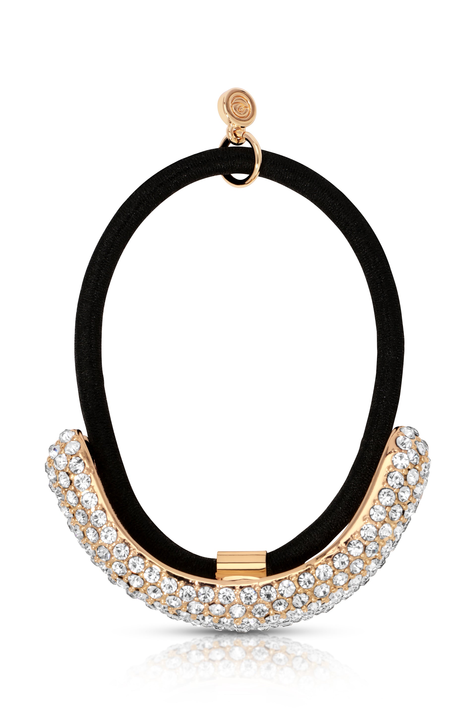 Crystal Sparkle Hair Tie Gold Tone with Black Elastic 2