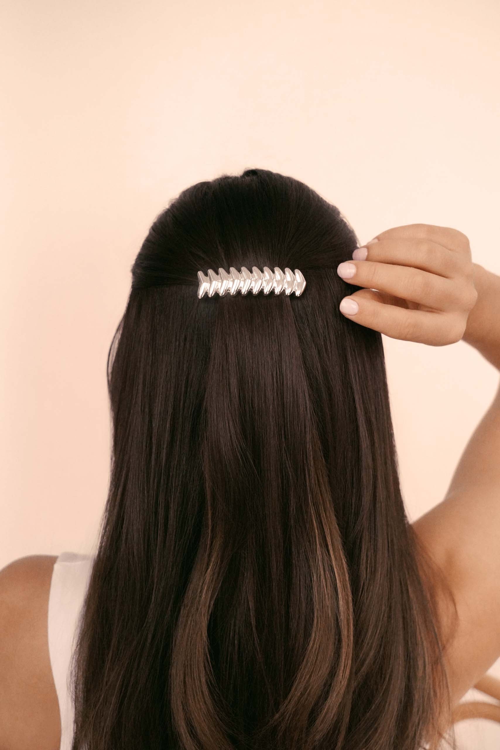 Moderna Hair Clip Silver Plated model