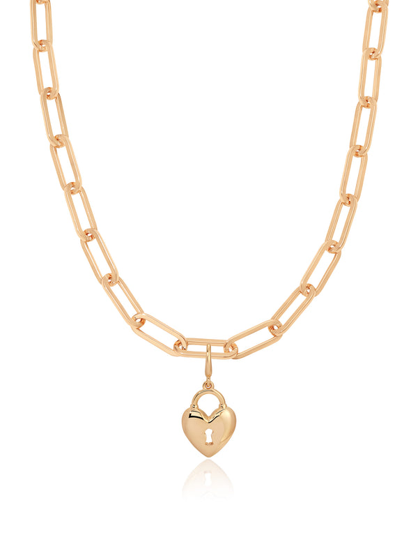 Heart Lock Charm Necklace