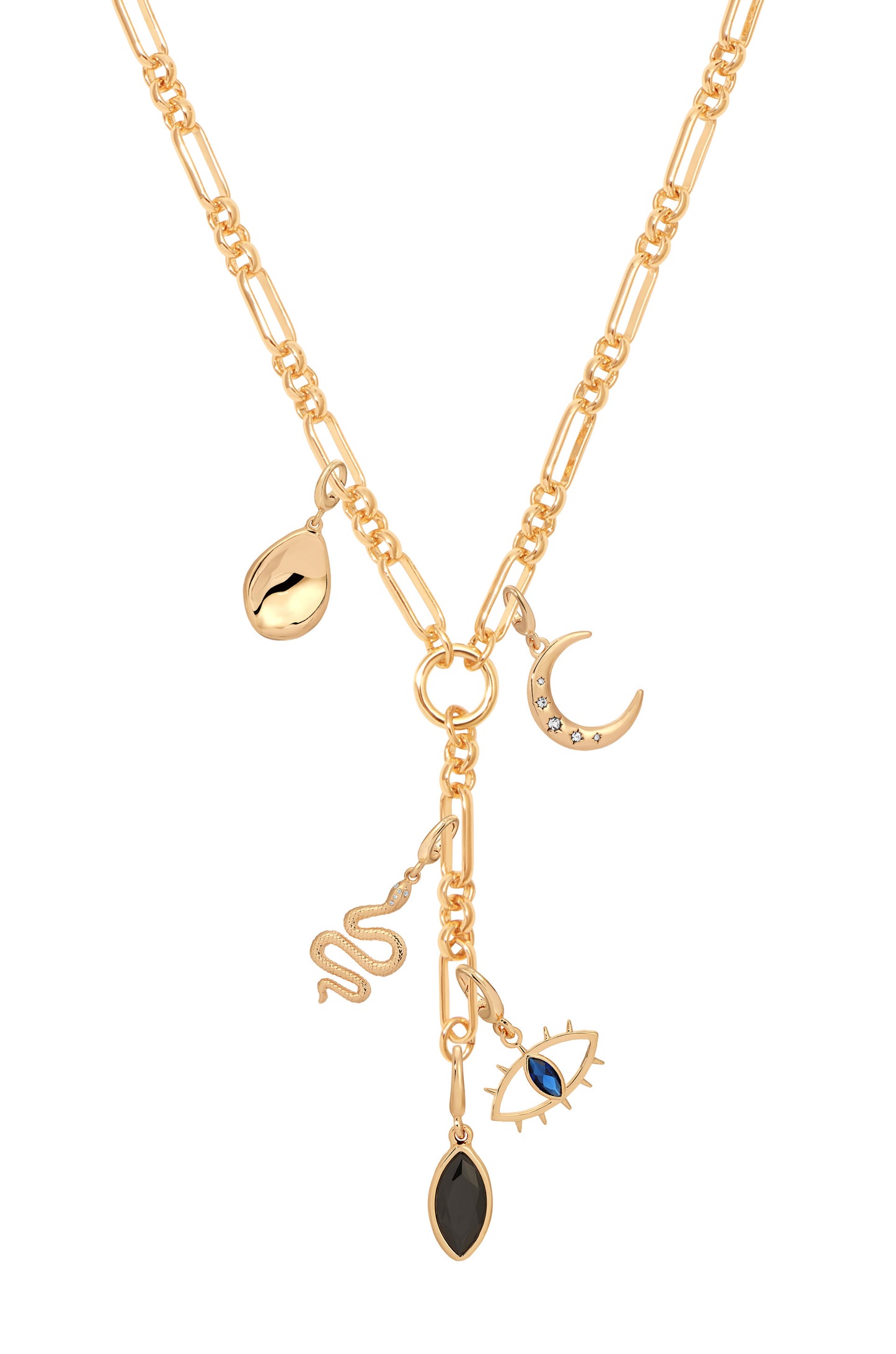 Midnight Charm Lariat Necklace