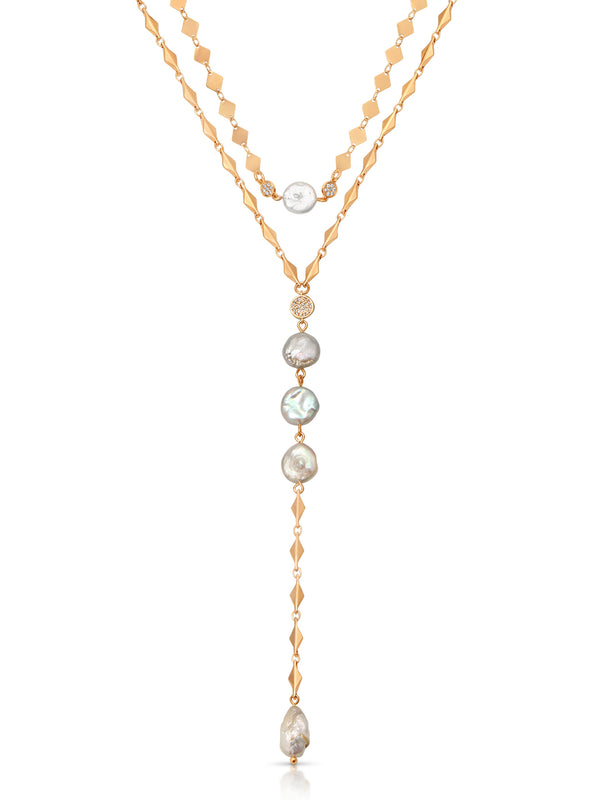 Dreamin' Freshwater Pearl Lariat Set