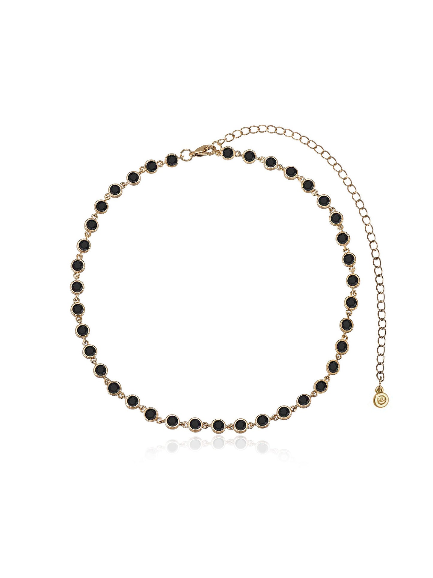 Crystal Disc and Link Necklace