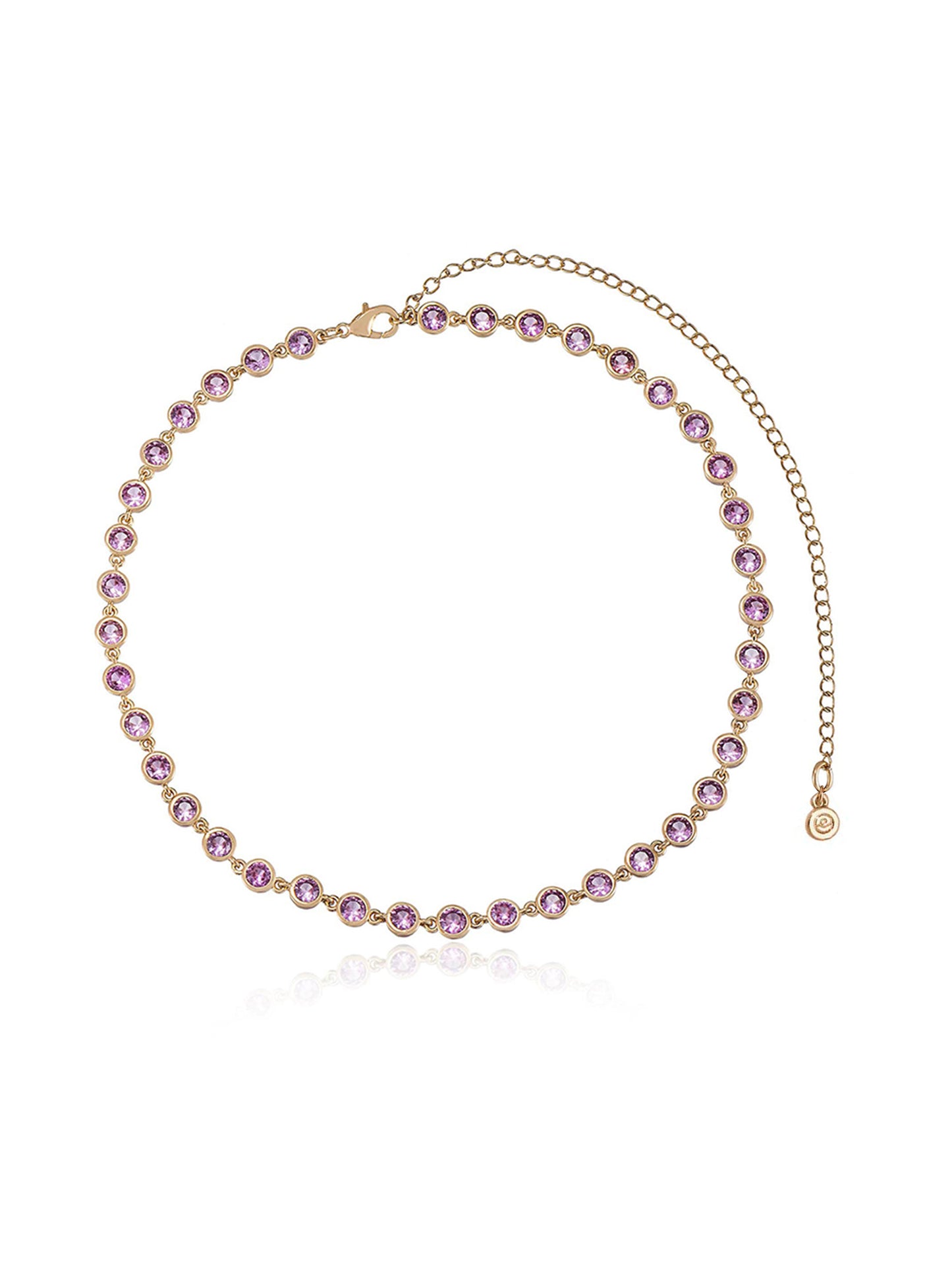 Crystal Disc and Link Necklace