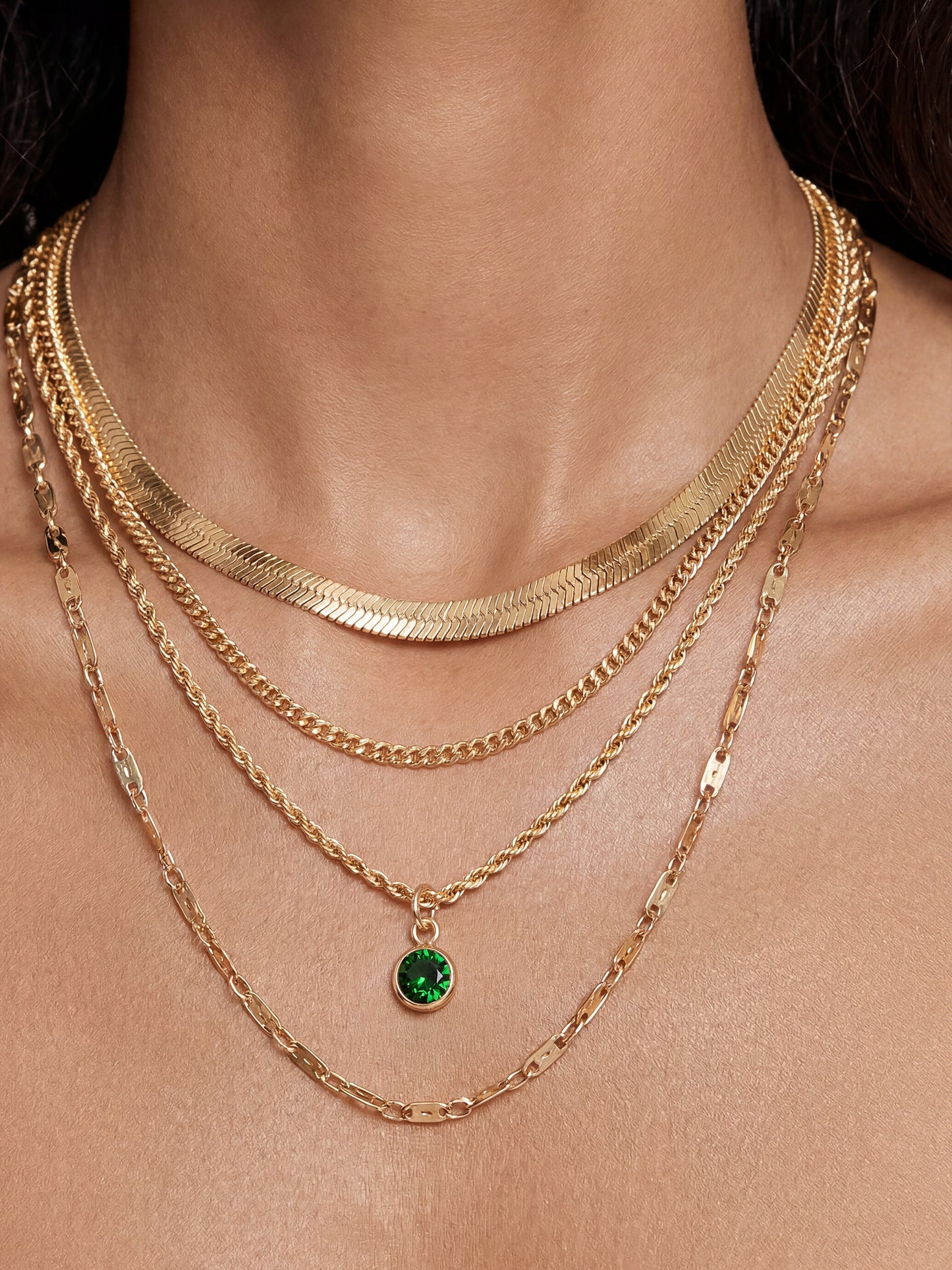 Emerald Crystal with 18k Gold Plating 3