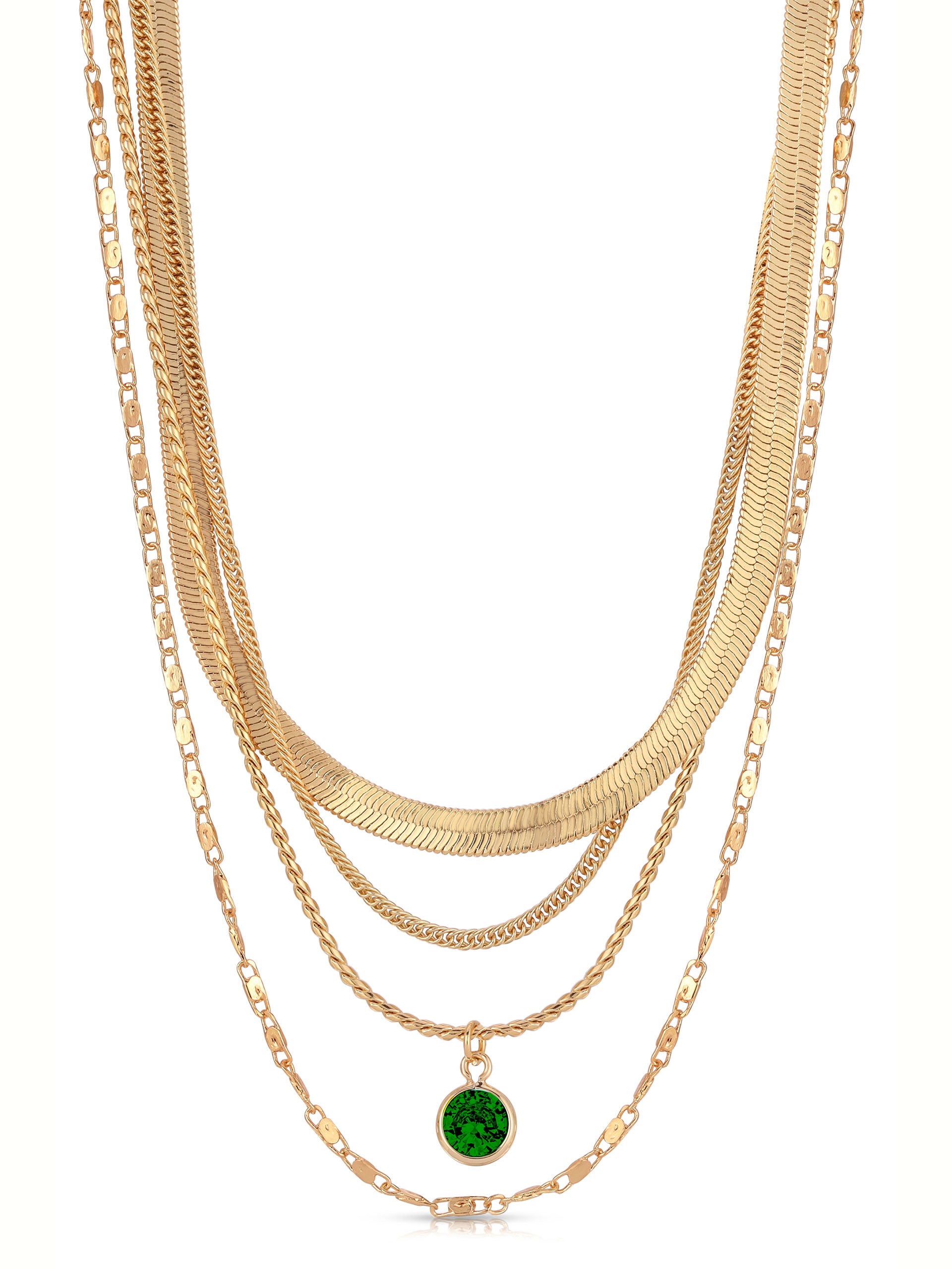 Emerald Crystal with 18k Gold Plating