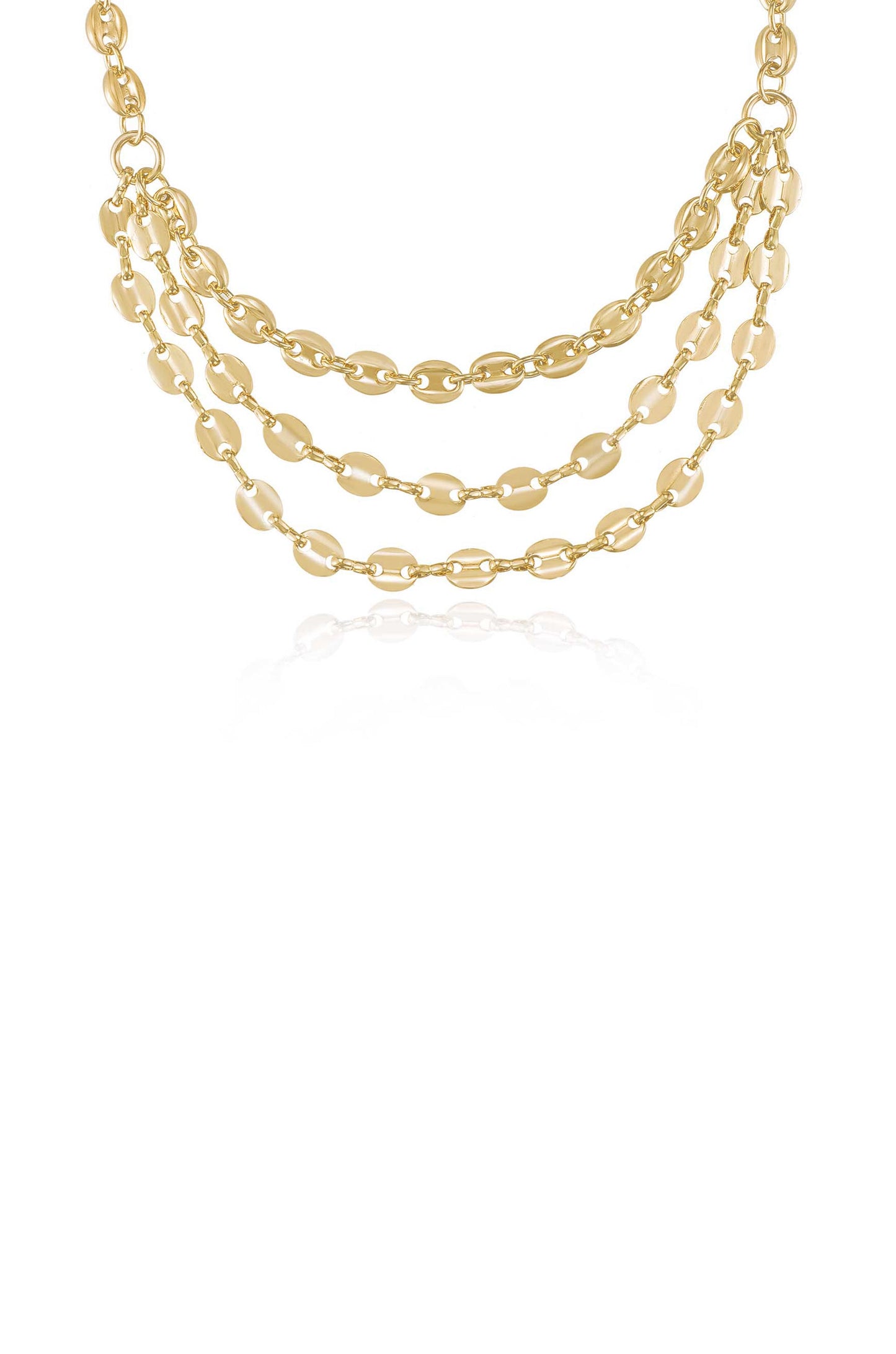 Easy Layers Triple Chain 18k Gold Plated Necklace