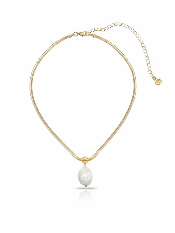 Bone Pendant Snake Chain Necklace