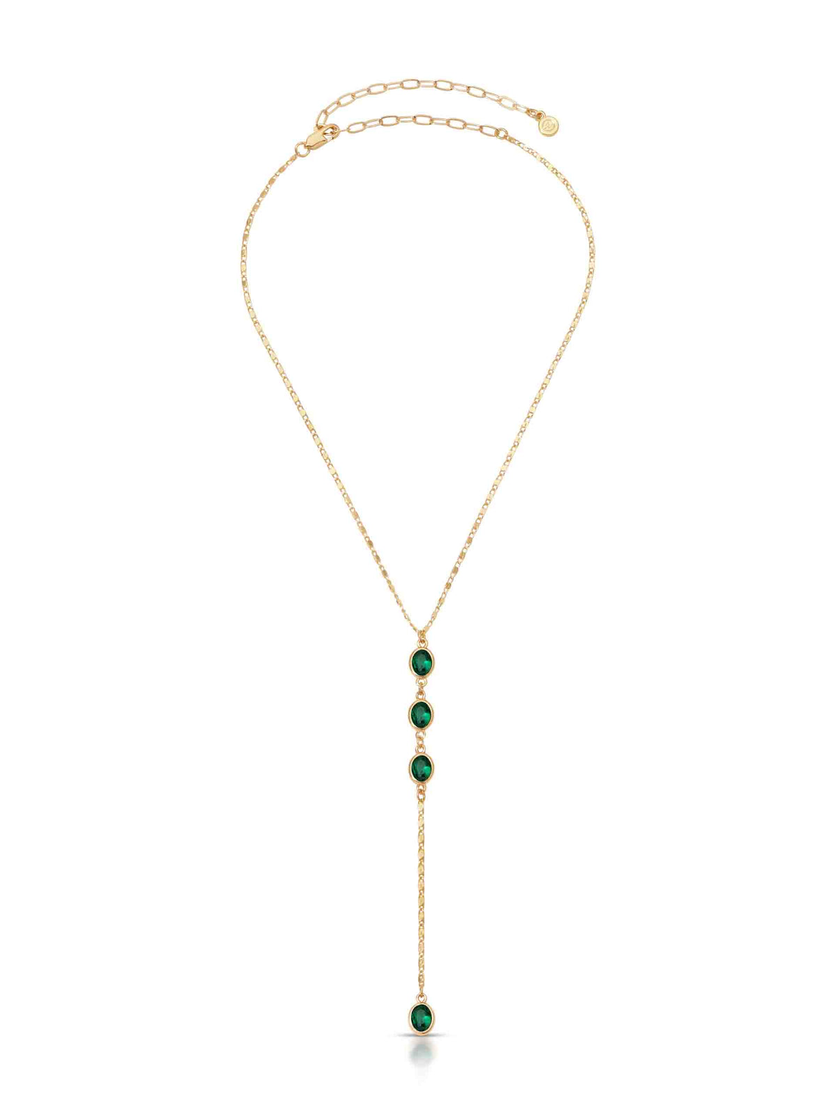Sparkle Dip Lariat Emerald Crystal with 18k Gold Plating 2