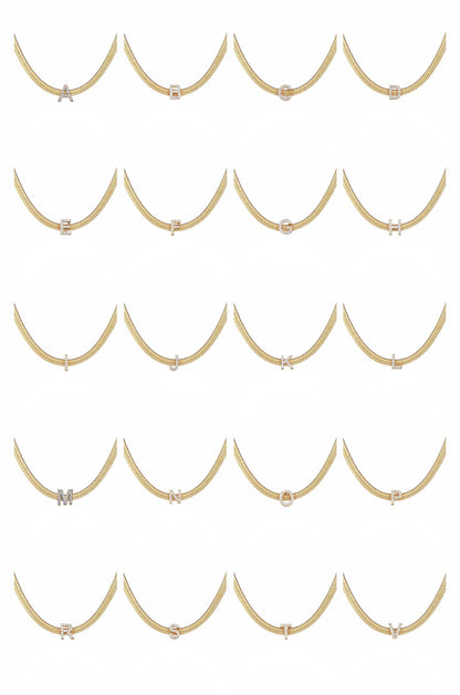 Layered Initial Necklace Chains Bundle initial options