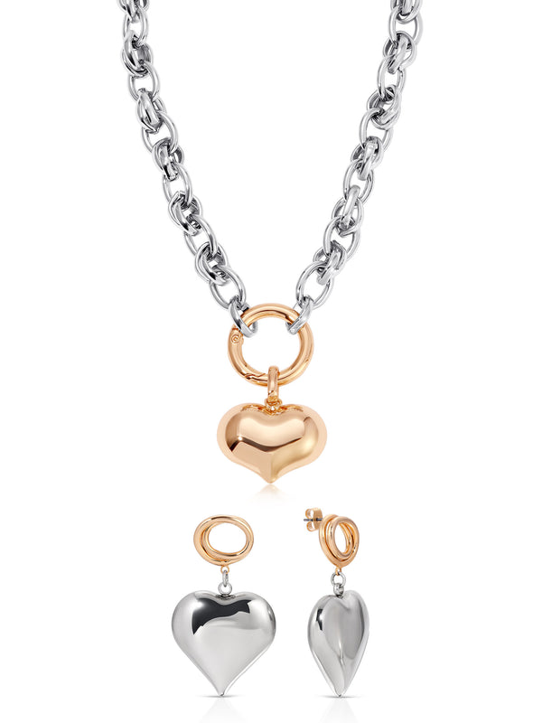 Everyday Mixed Metal Heart Set