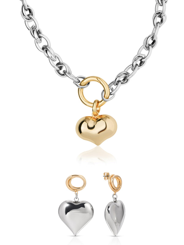 Everyday Mixed Metal Heart Set
