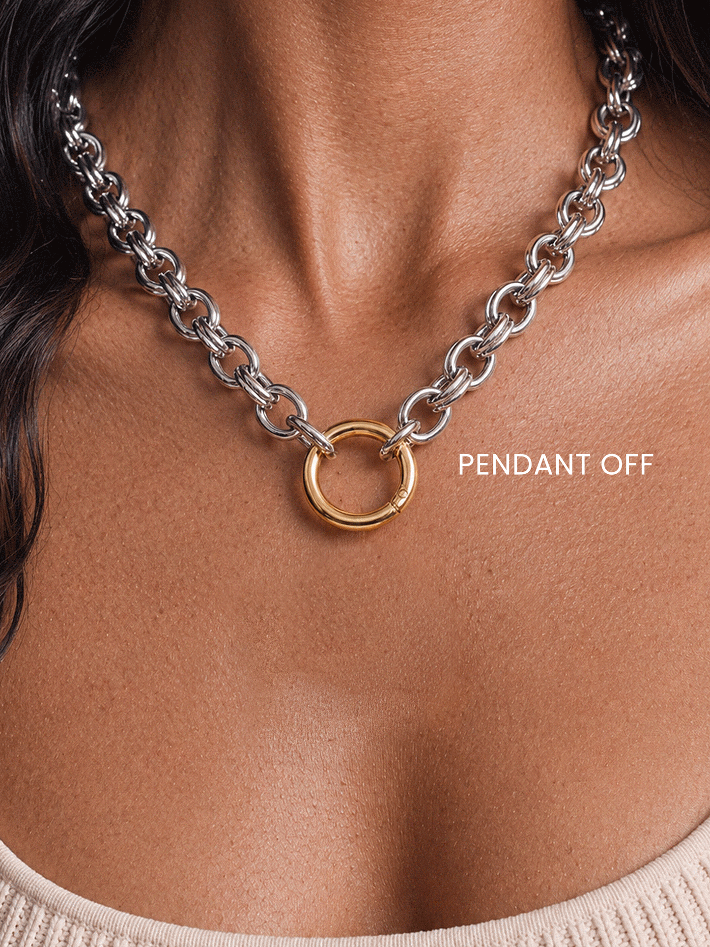 Locked in Love Mixed Metal Heart Necklace in Rhodium and 18k Gold Plated Star video