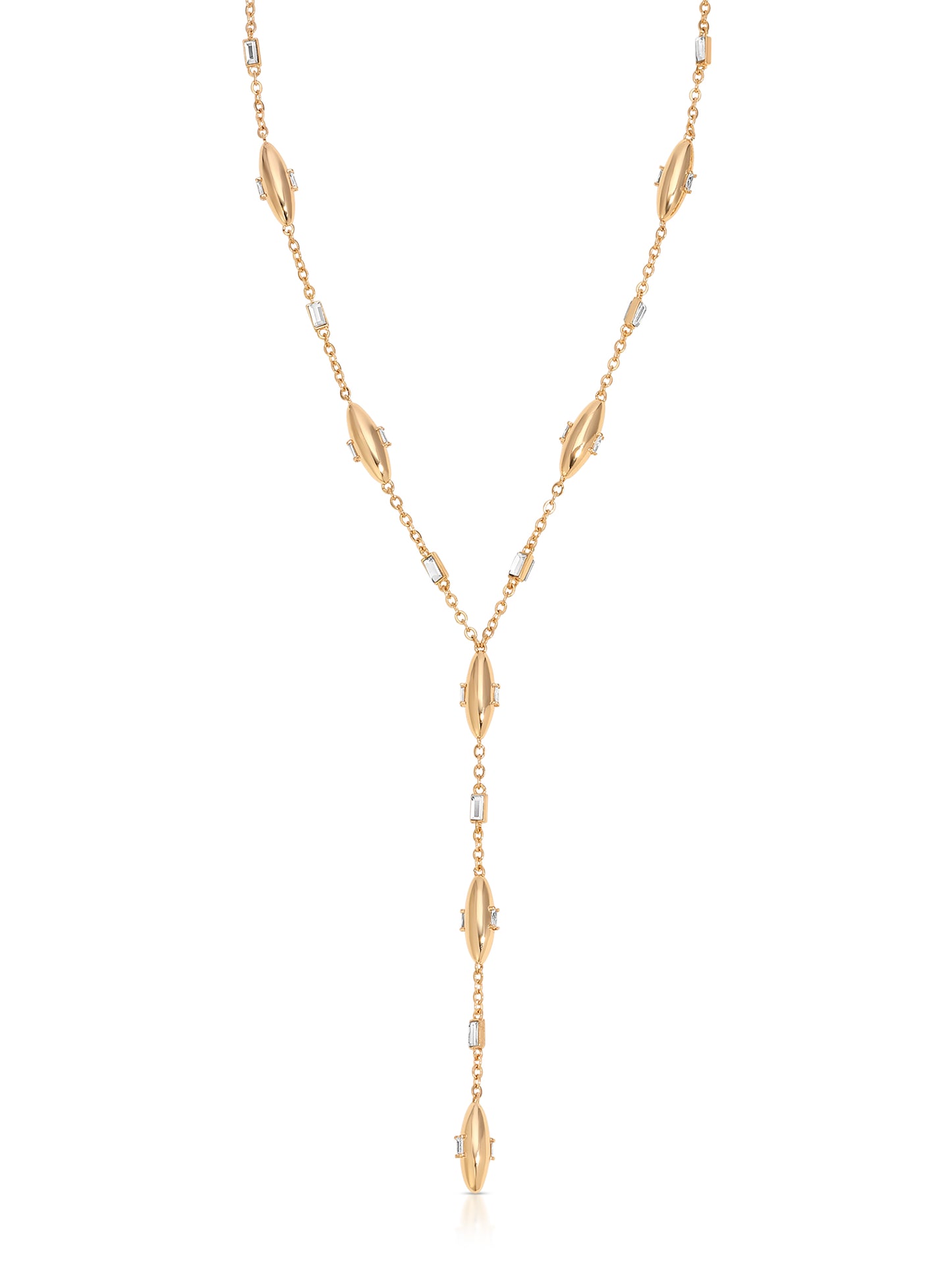 Oval Dome Lariat Necklace