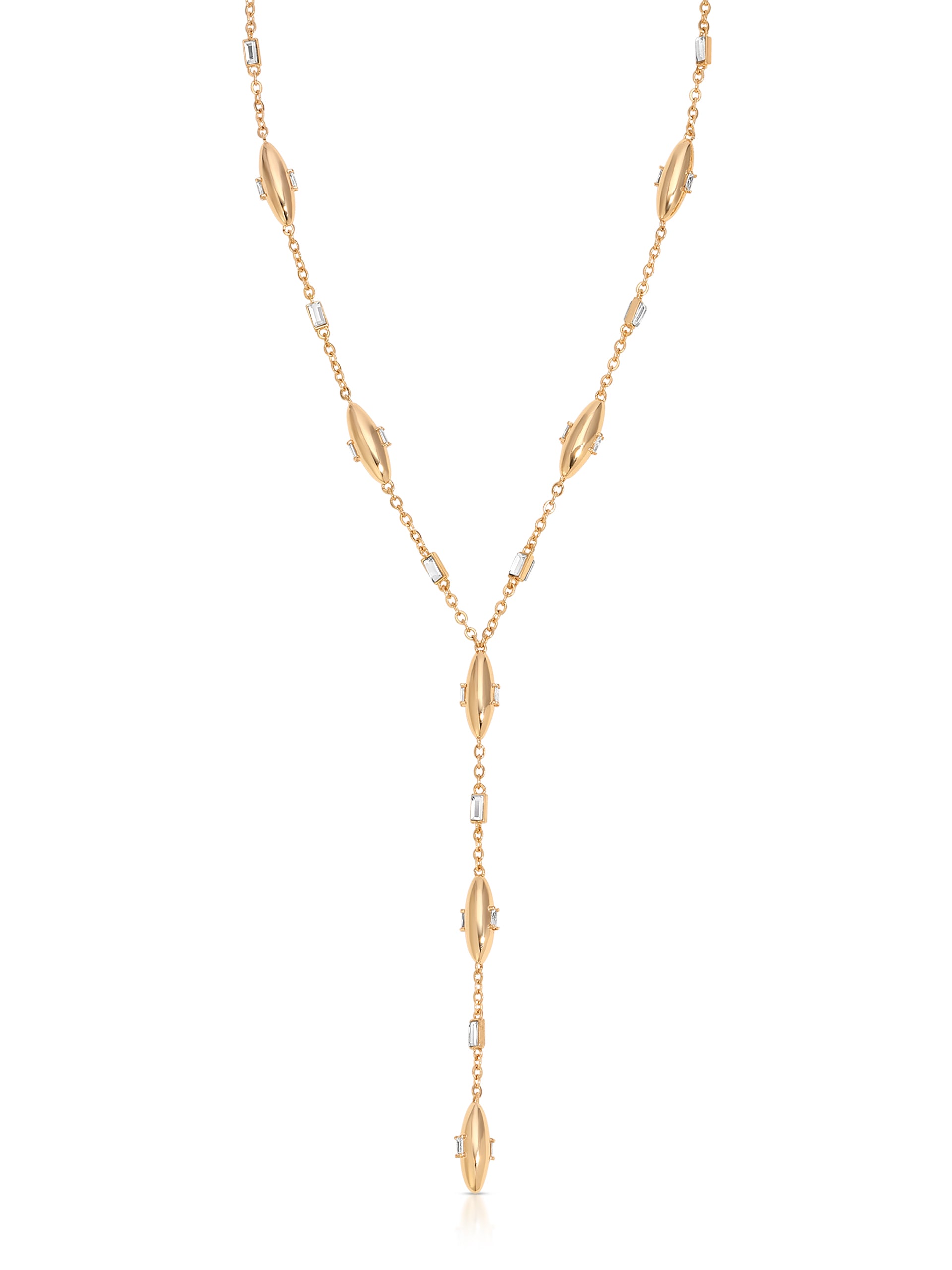 Oval Dome Lariat Necklace