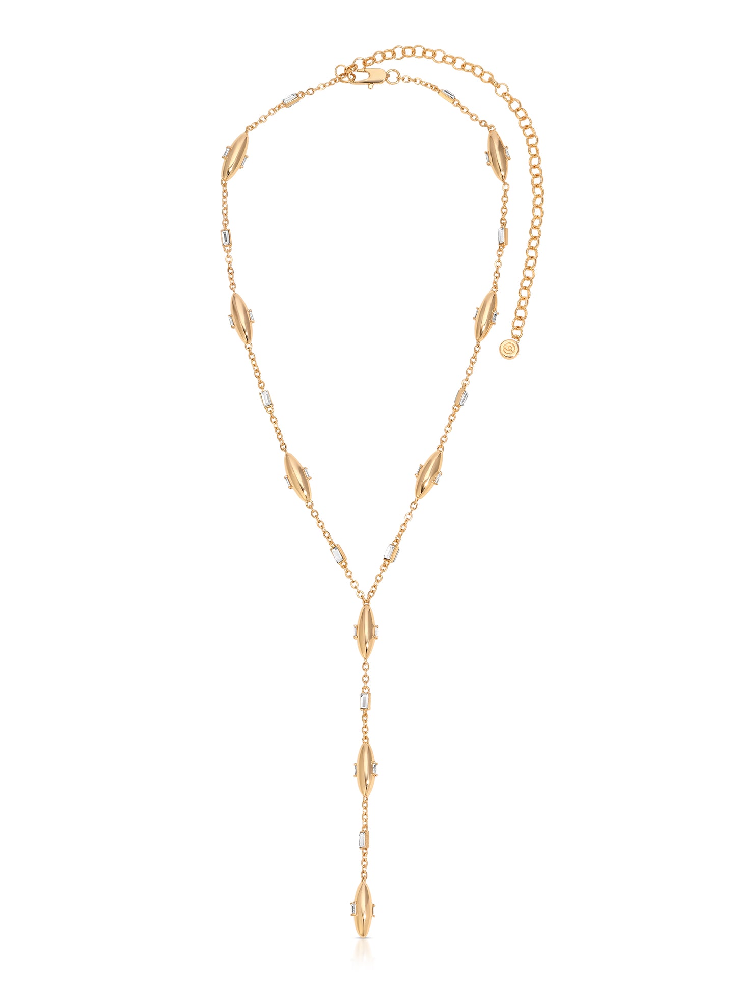 Oval Dome Lariat Necklace