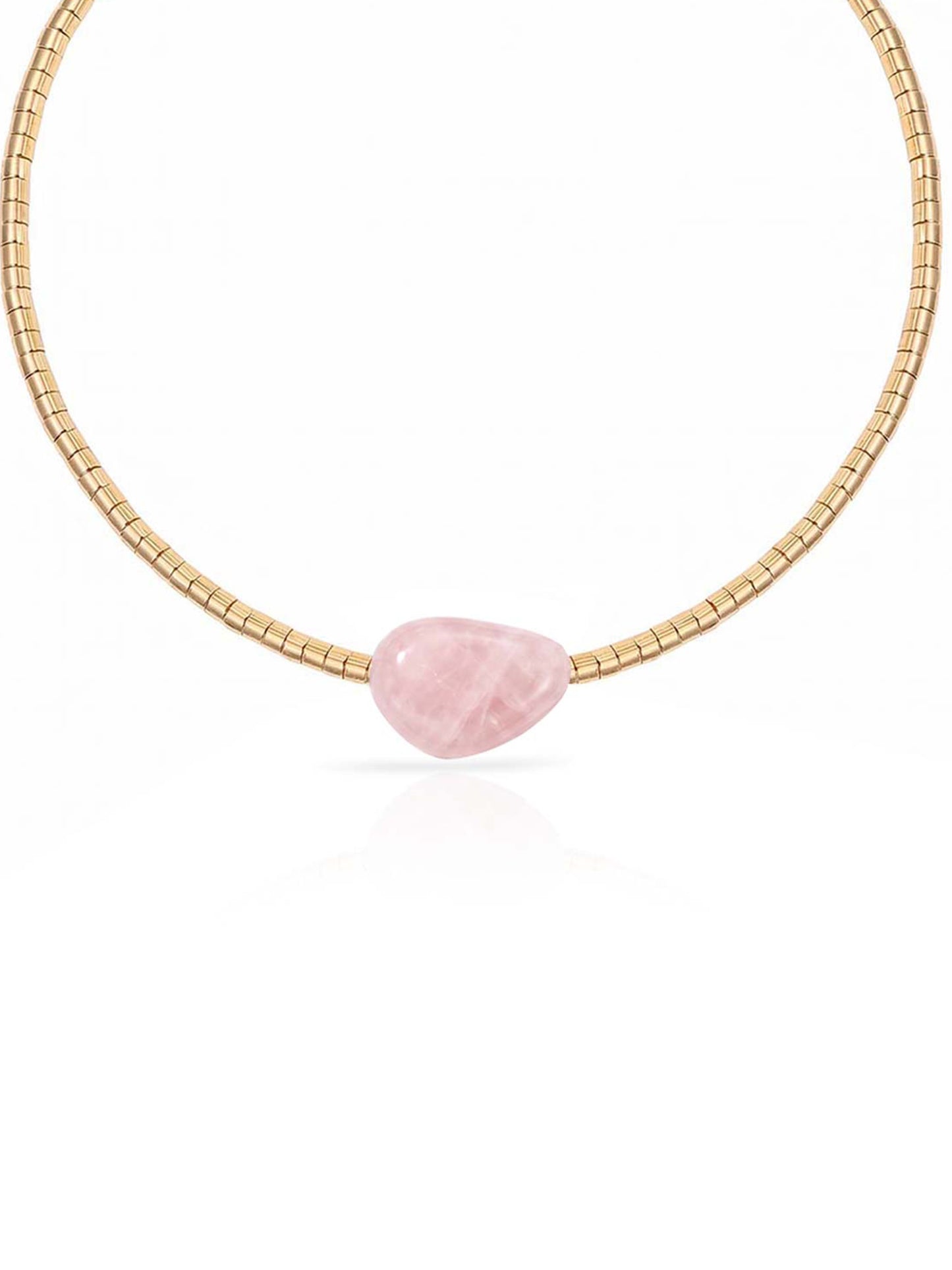 Gold Beaded Rose Nugget Necklace 2