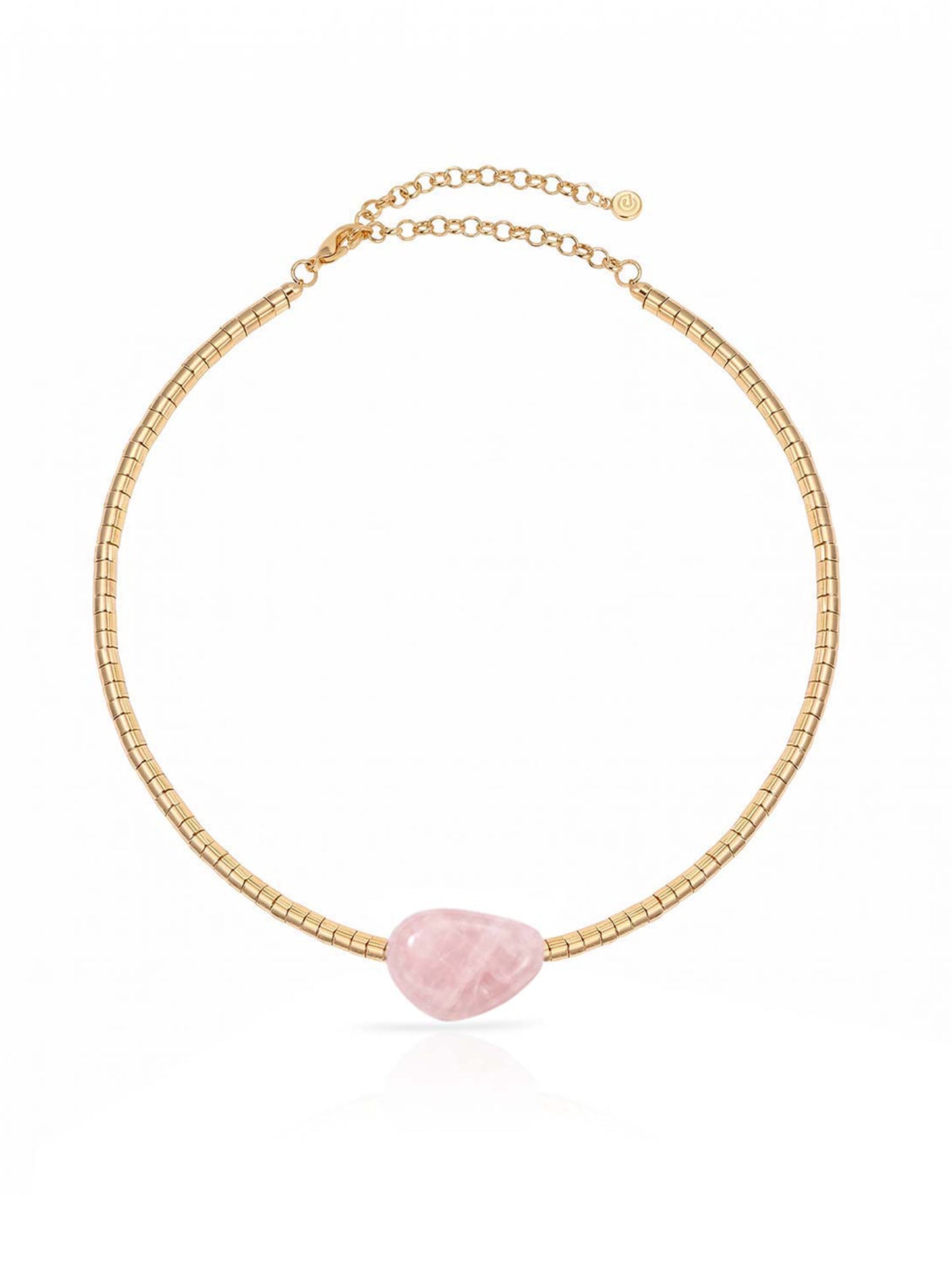 Gold Beaded Rose Nugget Necklace