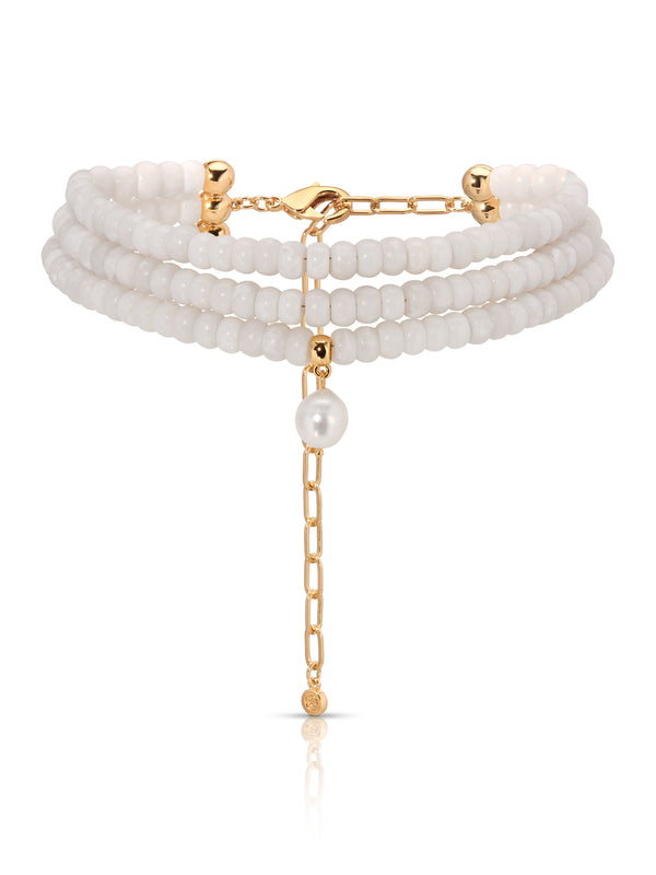 Marina Layers White Quartz Necklace