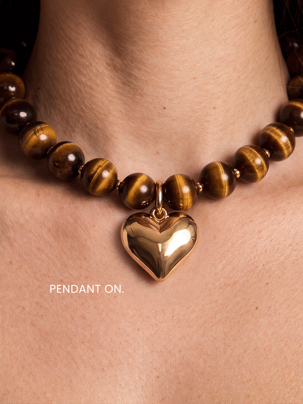 Luck and Love Tiger's Eye Heart Necklace Second