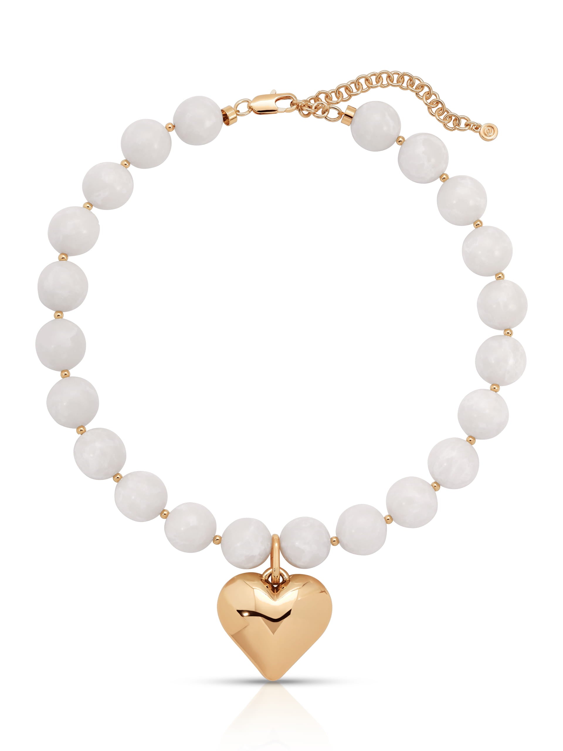 Luck and Love Bone Stone Necklace with 18K Gold Plating 1