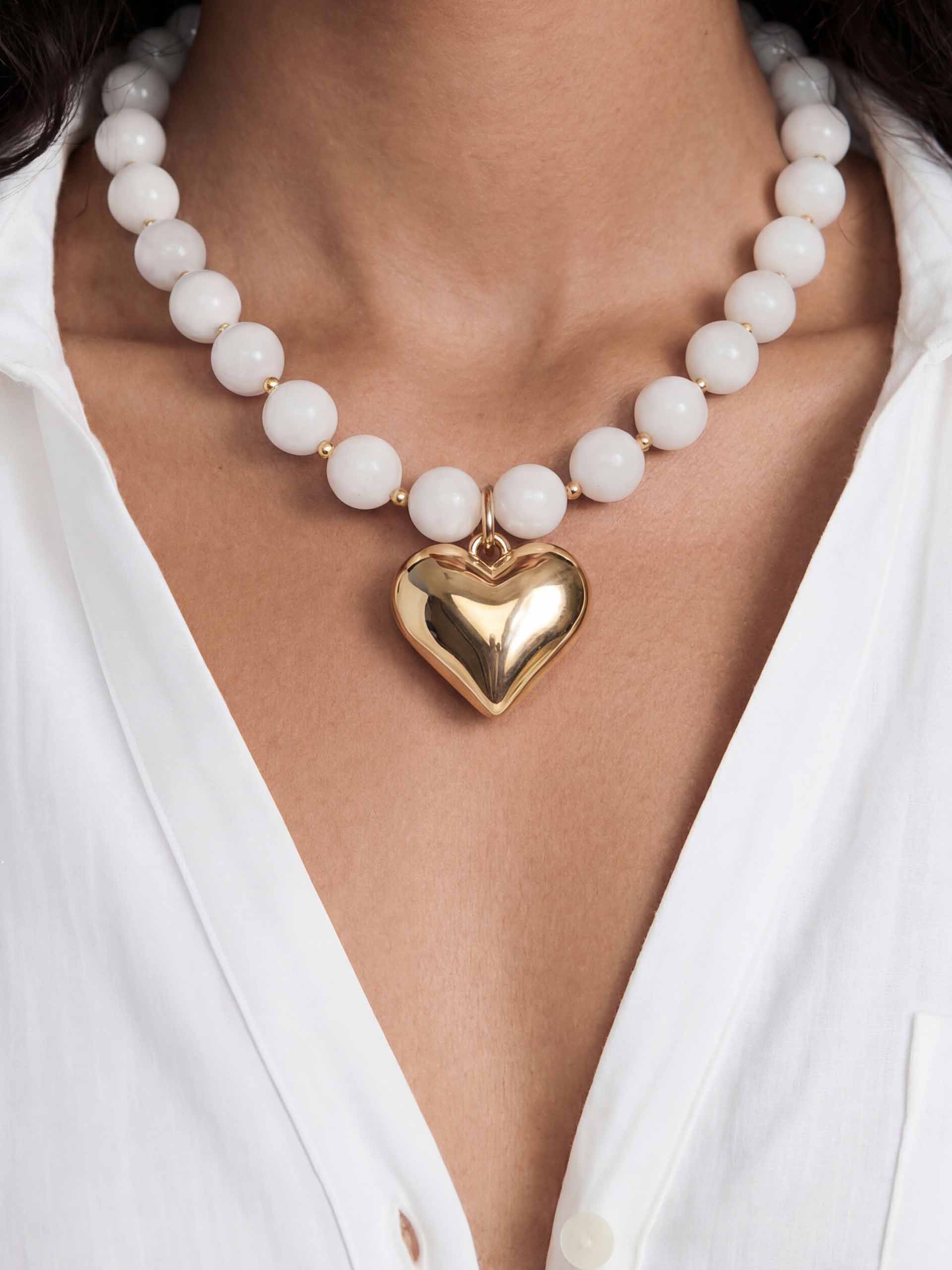 Luck and Love Bone Stone Necklace with 18K Gold Plating 3