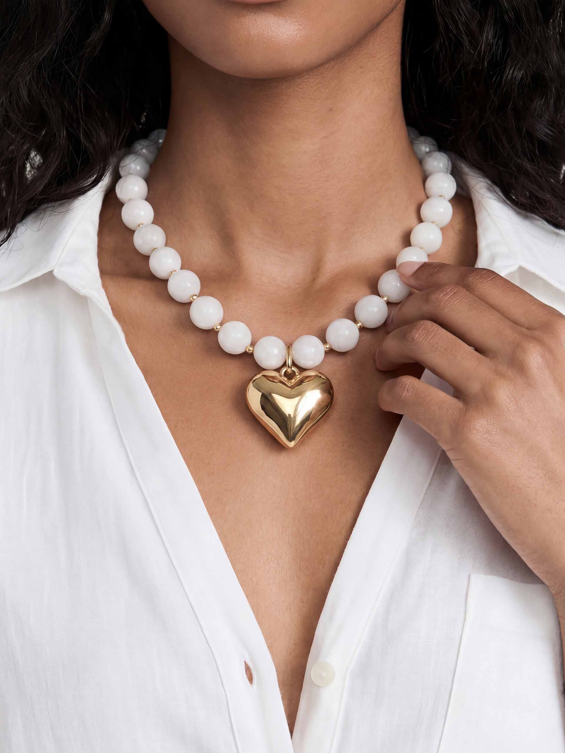 Luck and Love Bone Stone Necklace with 18K Gold Plating 4
