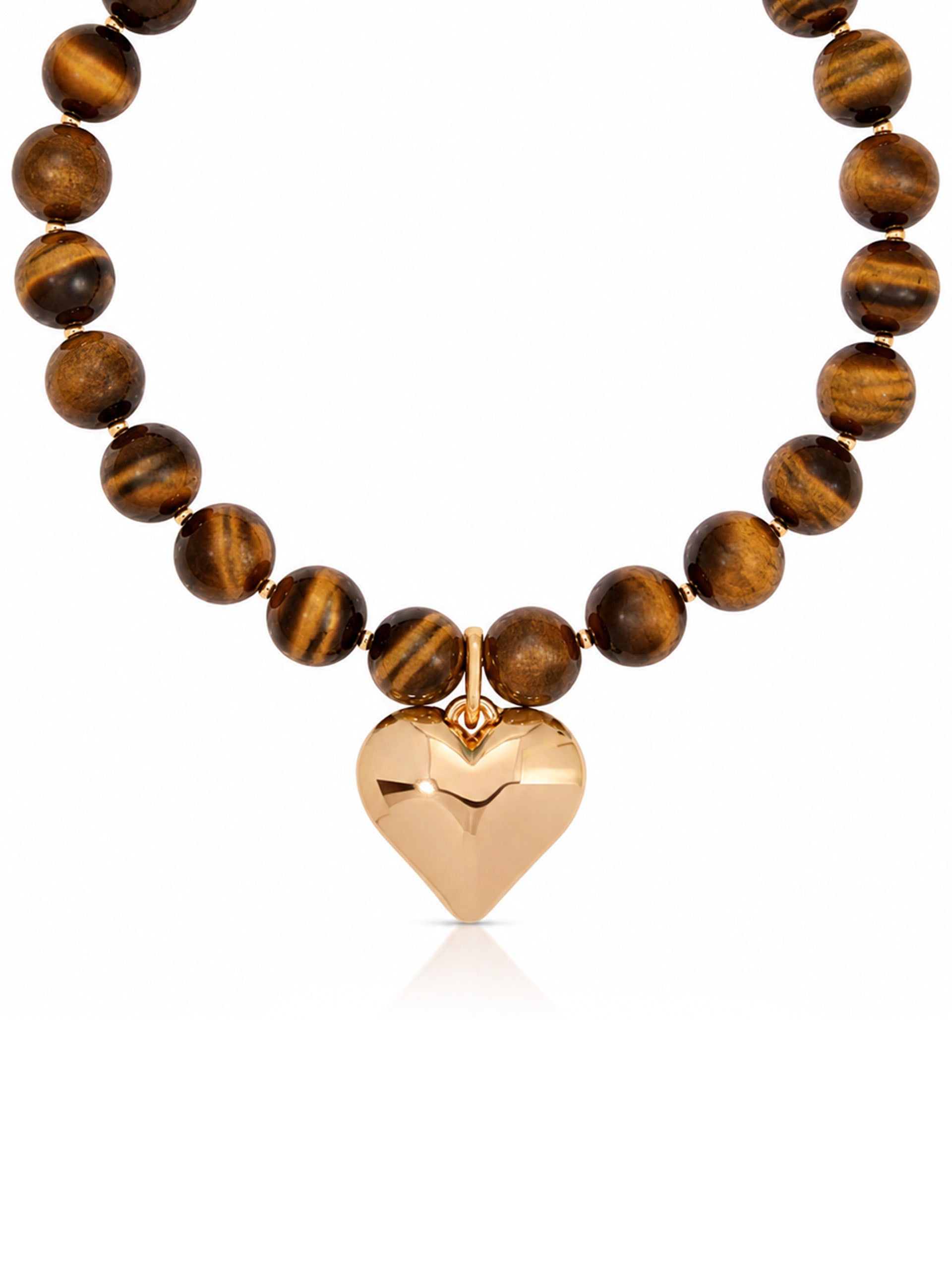 Luck and Love Tiger's Eye Heart Necklace