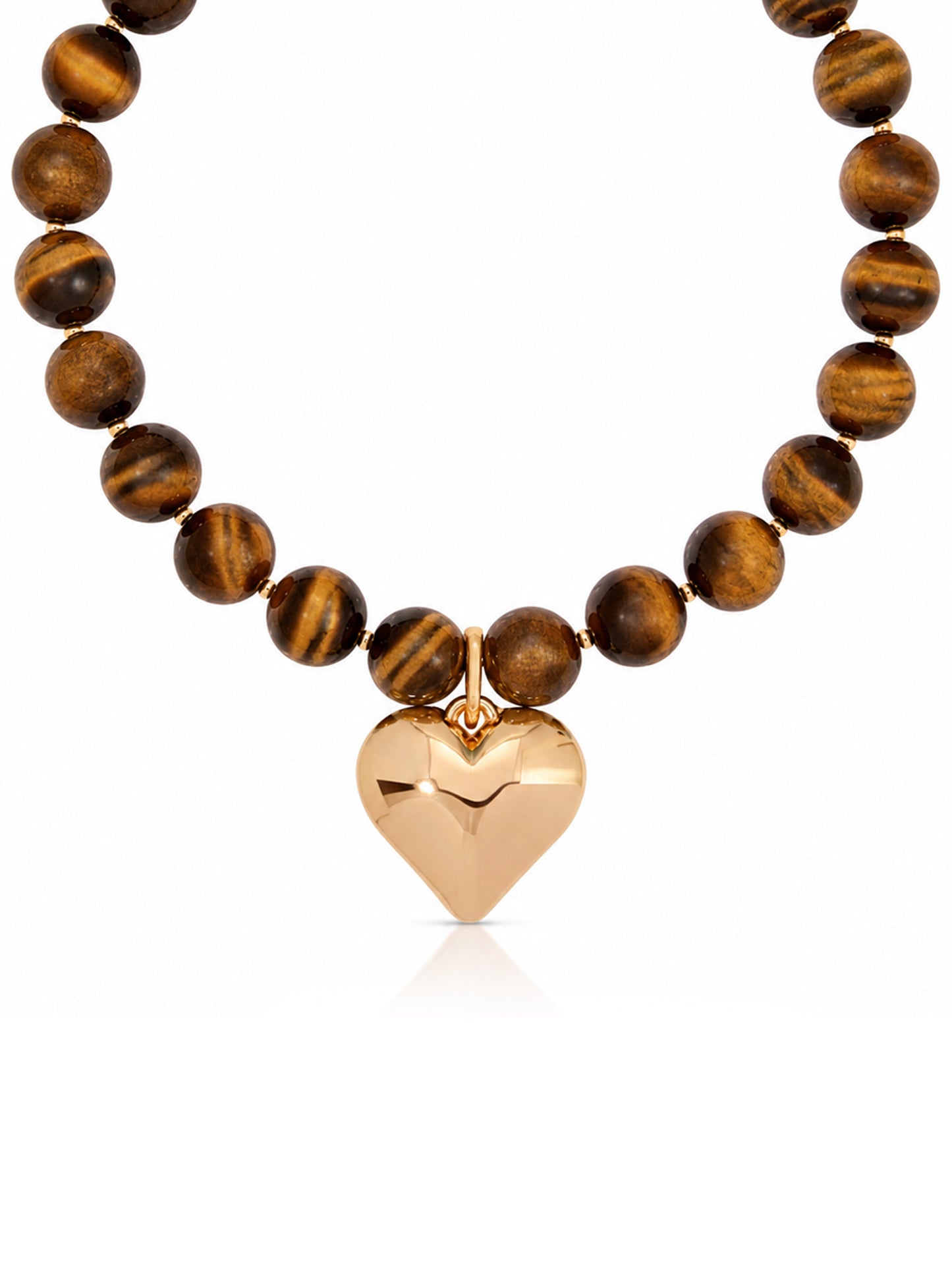Luck and Love Tiger's Eye Heart Necklace