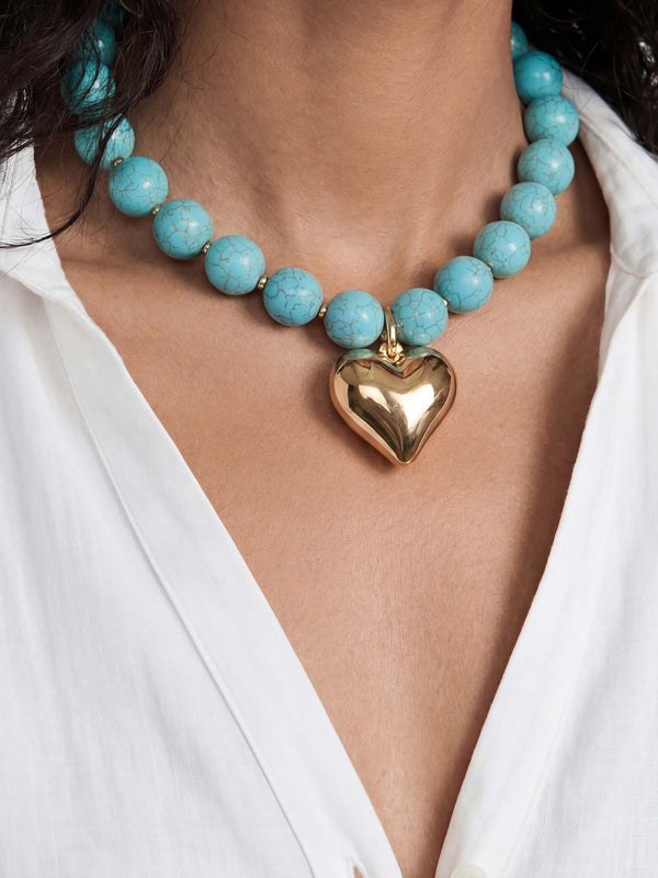 Luck and Love Turquoise Heart Necklace Second