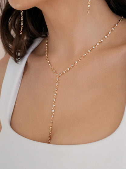 Dainty Crystal Lariat