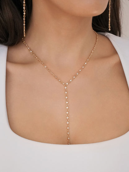 Dainty Crystal Lariat