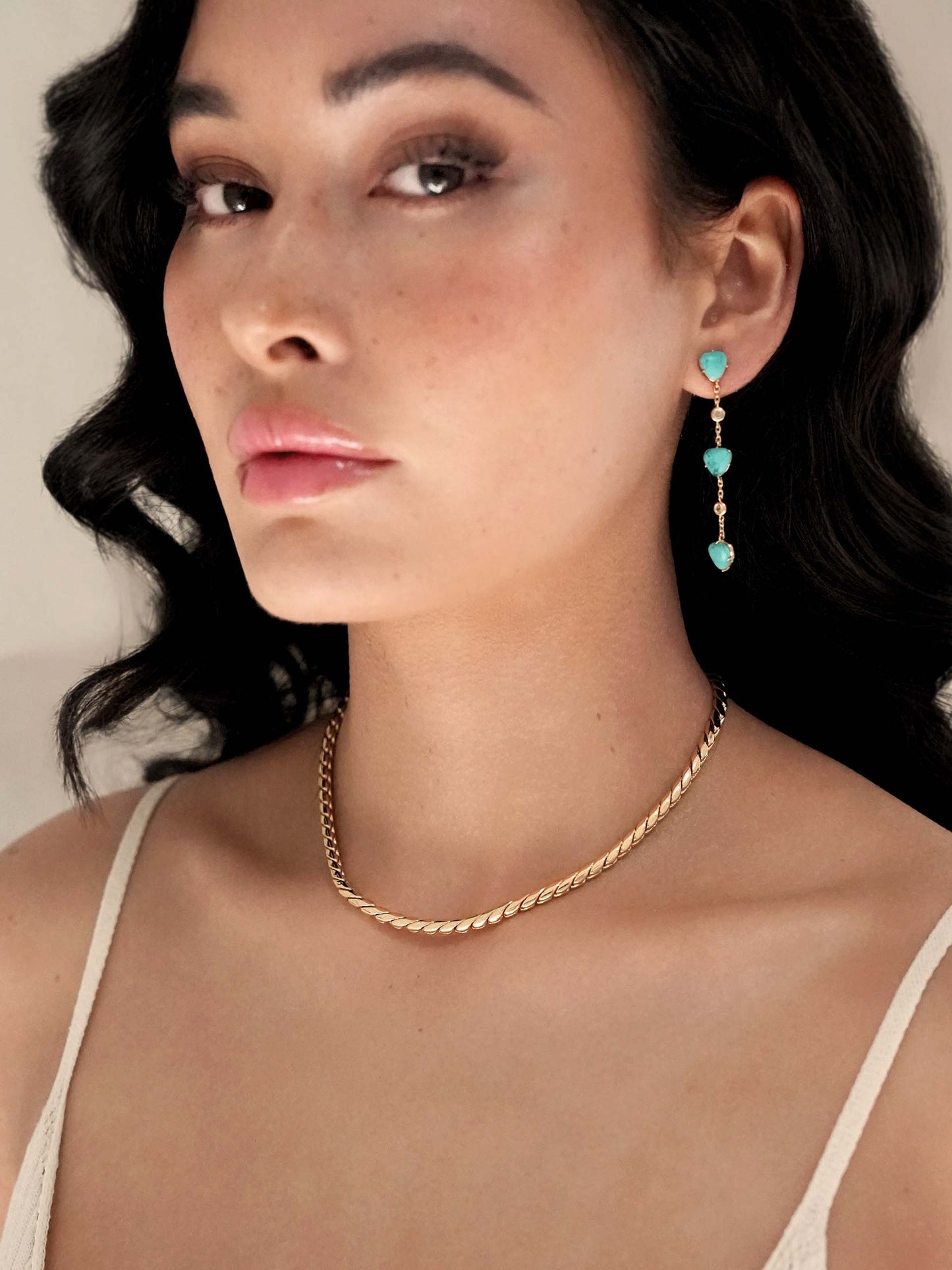 Classic Rope Chain Necklace on model 5
