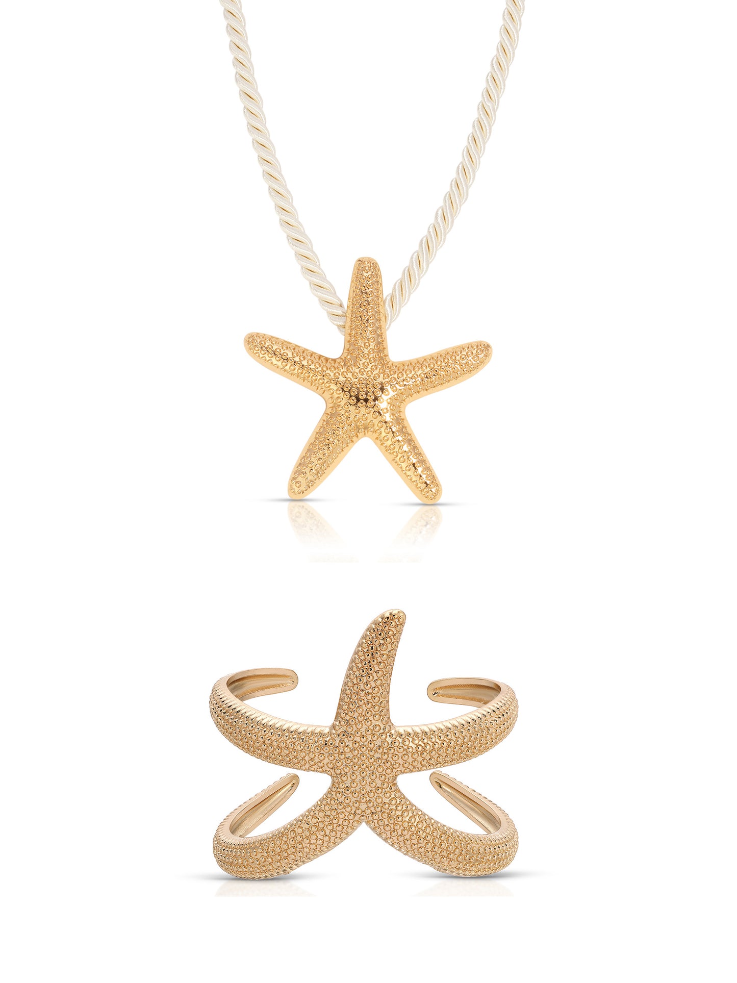 Starfish Statement Necklace & Cuff Set