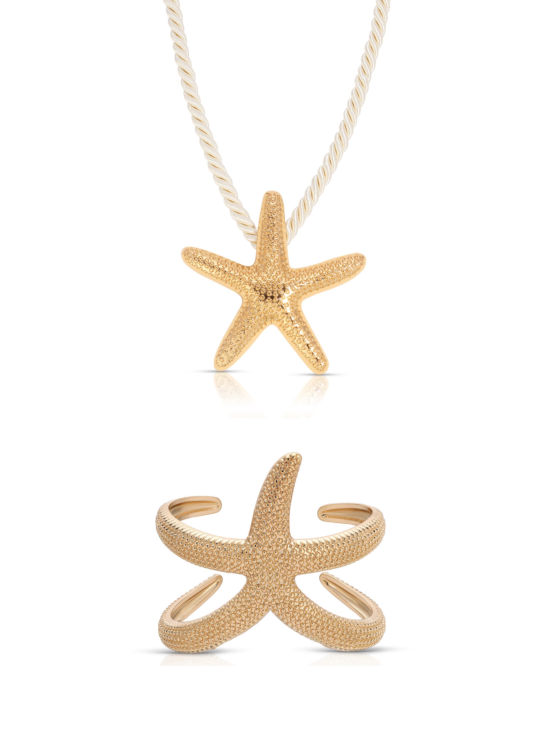 Starfish Statement Necklace & Cuff Set