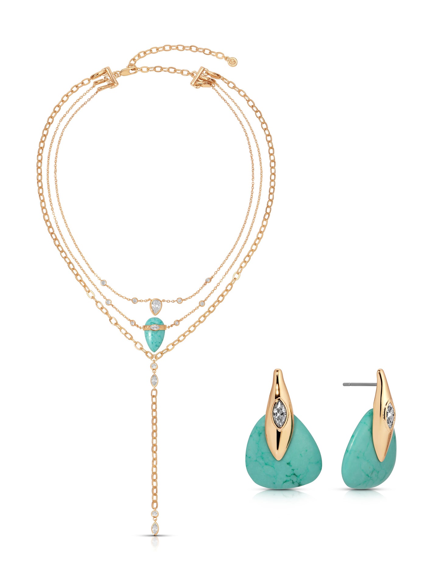 Turquoise Solstice Layered Necklace & Earrings Set