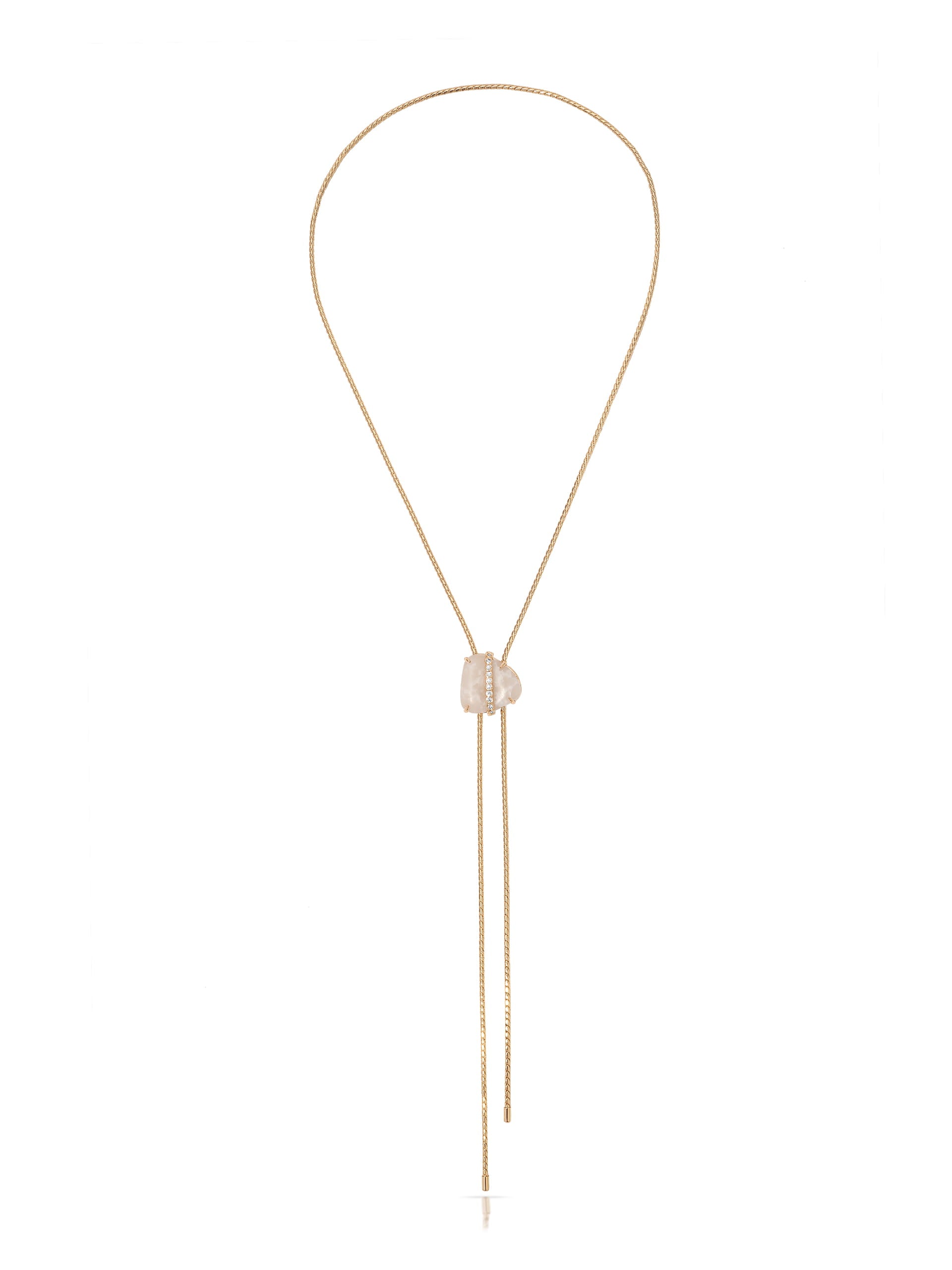 Solstice Bolo Necklace in Bone Stone with 18k Gold Plating